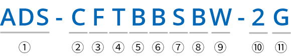 型番 ADS - C F T B B S B W - 2 G